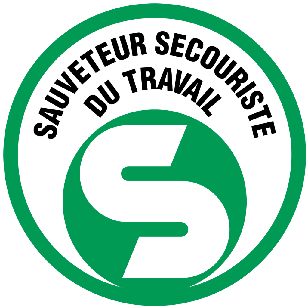 Nos certifications logo sauveteur secouriste du travail vert